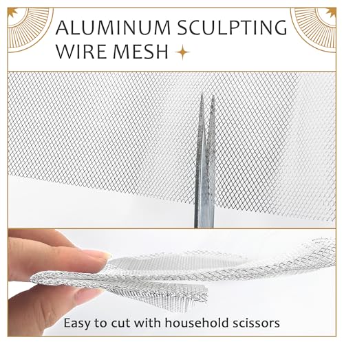 UNIFAMILY Sculpting Wire Mesh,6.5FT x 16IN Aluminum Wire Mesh for Arts and Craft, Aluminum Armature Wires for Sculpting, Armature Mesh for Clay, Sculpting Craft Mesh for DIY Projects (6.5FT-1 roll) - size: 6.5FT-1 roll