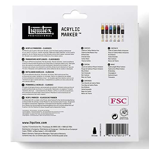 Liquitex Professional Paint Marker Set, 6 Piece, Classics - style: Classics Wide 6 Set
