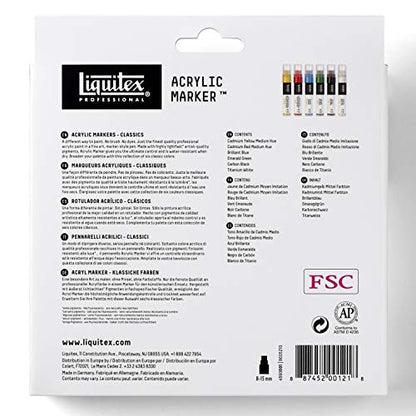 Liquitex Professional Paint Marker Set, 6 Piece, Classics - style: Classics Wide 6 Set