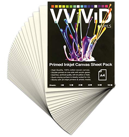 VViViD Inkjet Canvas 100% Real Printable Cotton LTR 8.5 X 11 125lbs. 340gsm 17mil (30 sheets) - size: 30 sheets