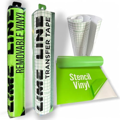 LiME LiNE Transfer Tape, Clear with Alignment Grid, No Residue - for Transfering Stencils and Decals (Vinyl Combo Pack) - color: Vinyl Combo Pack