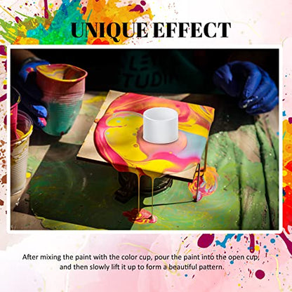 4 Pcs Open Cup Bundle for Acrylic Paint Pour Silicone Leaky Floating Open Cups Acrylic Paint Pouring for DIY Resin, White