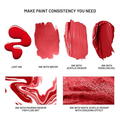 Kamenskaya Acrylic Inks for Artists - 'Blossom' Acrylic Ink, 3.38 Fl Oz (100 ml) - color: Blossom