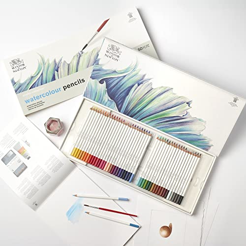Winsor & Newton Studio Collection Artist Pencils, Watercolour Pencil Box Set, 50 piece - style: 50 Piece Watercolor Pencil Box
