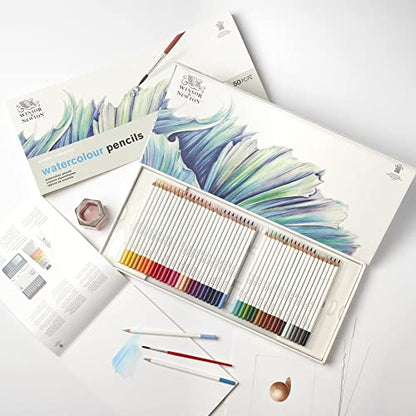 Winsor & Newton Studio Collection Artist Pencils, Watercolour Pencil Box Set, 50 piece - style: 50 Piece Watercolor Pencil Box