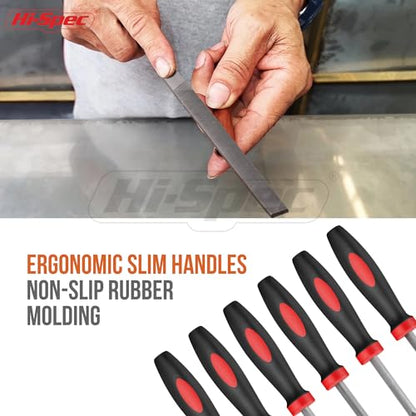 Hi-Spec 6pc Metal Small Needle Hand File Tool Set Kit. Fine Micro Steel Files. Flat, Half, Round & Triangle for Crafts, Metal & Wood Work. - size: 6 pieces