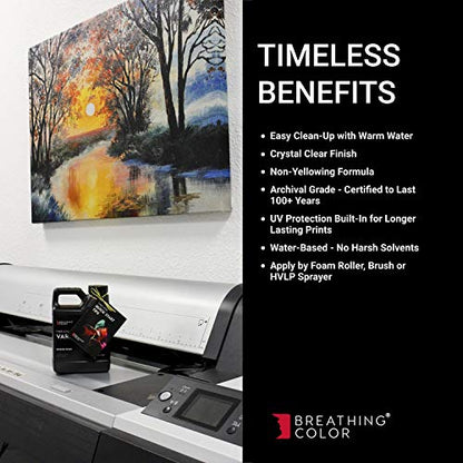 Breathing Color Timeless Archival Print Varnish - 1 Pint, Satin Finish, Premium Canvas Coating, Water Based UV Protection, 100+ Years Certified Archival - size: Pint