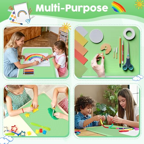 Silicone Art Mat for Crafts, Large 24x19.5 Inch Silicone Painting Mat & Craft Mat with Raised Edges for Artists, Jewelry Making, Playdough, Activities,Green - color: Green