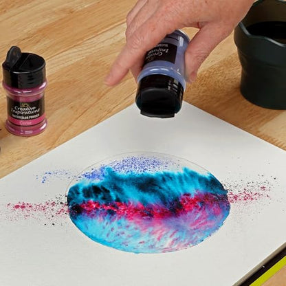Creative Inspirations Powder Watercolor Paint - 38g Shaker Bottle, Burnt Sienna - Dye-Based Water-Soluble Crystalline Pigments - Non-Toxic, Perfect for Abstract and Spontaneous Effects - color: Burnt Sienna, style: Pack of 1
