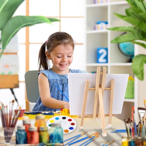 AROIC 8 Pack 15 Inch Wood Easels, Easel Stand for Painting Canvases, Art, and Crafts, Tripod, Painting Party Easel, Kids Student Table School Desktop, Portable Canvas Photo Picture Sign Holder. - style: 15"-8p