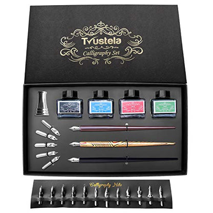 Calligraphy Set For Beginners, 3 Calligraphy Pens, 4 Ink Bottle 15ml, 20 Calligraphy Nibs, 1 Calligraphy Pen Holder, Dip Pen Set, Gift For Men, Women And Kids, Calligraphy Kit For Beginners