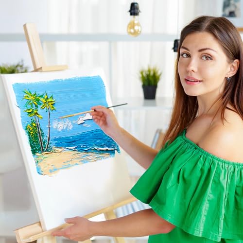 12 Pack Stretched Canvases for Painting, Multi Size Canvas 11x14, 8x10, 5x7, 4x4, Round Canvas with 8x8,10x10, Cotton Primed Paint Blank Canvas for Oil Paint, Acrylic Paint, for Beginners, Artists. - size: 4x4in,5x7in,8x10in,11x14in,D8in,D10in