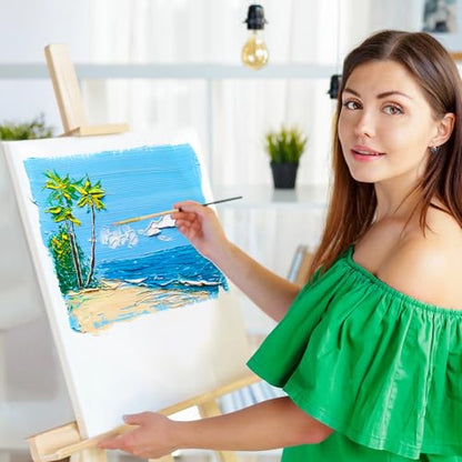 12 Pack Stretched Canvases for Painting, Multi Size Canvas 11x14, 8x10, 5x7, 4x4, Round Canvas with 8x8,10x10, Cotton Primed Paint Blank Canvas for Oil Paint, Acrylic Paint, for Beginners, Artists. - size: 4x4in,5x7in,8x10in,11x14in,D8in,D10in