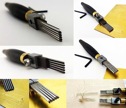1pc Print Printmaking Copperplate Woodcut Wood Carving Push Rows Line Cutter Chisel Tool 5 lines 1.2mm Spacing U-shaped Round Groove Interchangeable Head