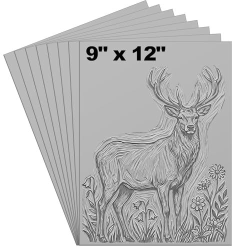 Yeaqee 8 Pcs 9 x 12 Inch Linoleum Block Rubber Carving Block Soft Linocut Blocks Large Linoleum Sheet Unmounted Lino Plates for Engraving Art Project Printmaking Artist Studio Supplies, Gray - color: Gray, size: 9 x 12 Inch
