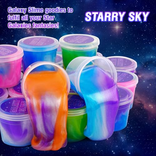 80 Pack Slime Kit for Kids, Mini Bulk Galaxy Slime for Party Favors, Birthday Gifts for Boys Girls Age 4-12, Soft Stretchy Sensory Stress Relief Putty Toy, School Classroom Rewards, Easter Stuffers - style: 80 Pcs Galaxy Slime
