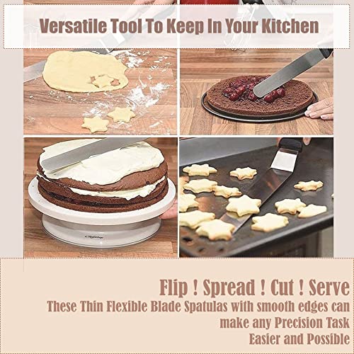 Wooden Handle Chef's Baking Spatula,Pastry Icing Spreader Knife,Stainless Steel,Grilling, Baking Cooking Kitchen Utensil, 12 Inch Blade
