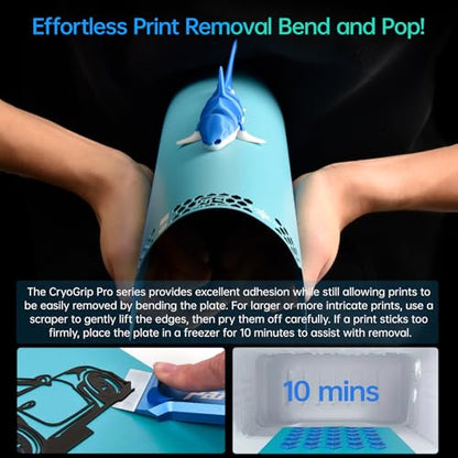 BIQU Cryogrip Pro Glacier for Prusa MK4/MK3/MK3S 3D Printer 254.5x241.5MM Panda Build Plate Double Sided Fine Textured Plate High Adhesion Heated Bed Upgrade Removable Easy Clean Spring Steel Sheet - style: Glacier(Prusa MK4/MK3/MK3S)