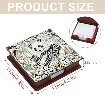 Diamond Painting Kit memo Box, Diamonds Art DIY Panda Patterns Sticky Note Box Special Shape Drill, with 160 Sticky Note, Ideal for Home Office Supplies, Handicrafts, Holiday Gifts - color: Panda