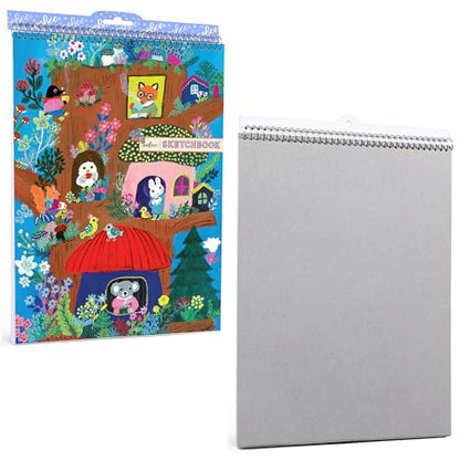 eeBoo: Yumi's Mushroom House Spiral Bound Blank Sketchbook - 60 Pages, 140 GSM/95 LB Paper, 8.5x11, Eco-Friendly, Kids Art Supplies - style: Mushroom