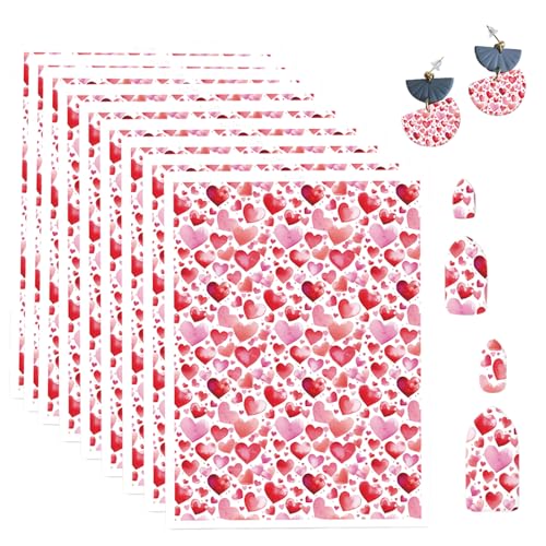 12 Sheets Love Transfer Paper for Polymer Clay, 5.82X3.93 inch Transfer Sheets Polymer Clay, Print Polymer Clay Transfer Paper for DIY Art Jewelry Earrings Making - color: Love