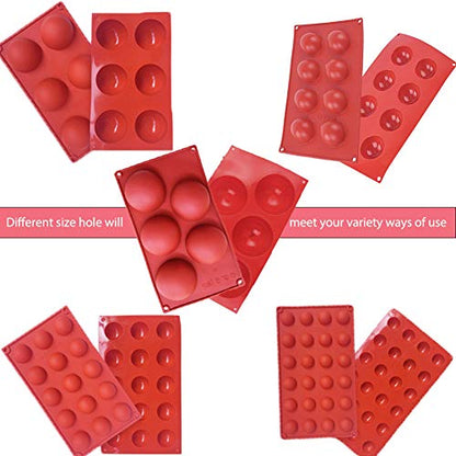 Semicircle Silicone Mold,Shxmlf Half Sphere Chocolate, Candy Gummy Dome Molds Teacake Bakeware Set for Cake Decoration Mousse Jelly Bombe Cupcake Baking Mould (5PACK) - size: 5PACK