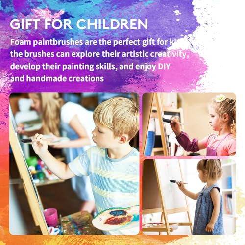 120 Pcs Foam Paint Brushes, 2 Inch Foam Brush for Painting, Bulk Sponge Brushes with Wood Handles, Art Paintbrushes Set for Staining, Varnishing, Finishing, Touchup and DIY Craft Projects - size: 2 Inch-120Pcs