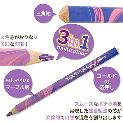 Koh-I-Noor Magic Jumbo Triangular Coloured Pencil, Pack of 24, Multicolor