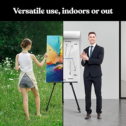 T-Sign 21 to 66 Inch Heavy Duty Easel Stand - Adjustable Metal Tripod Art Easel for Painting and Display, Portable Canvas Stand with Carrying Bag for Artists, Floor, Tabletop, and Outdoor Use (2-Pack) - style: 66 Inch Anthracite Black (2 Pack)