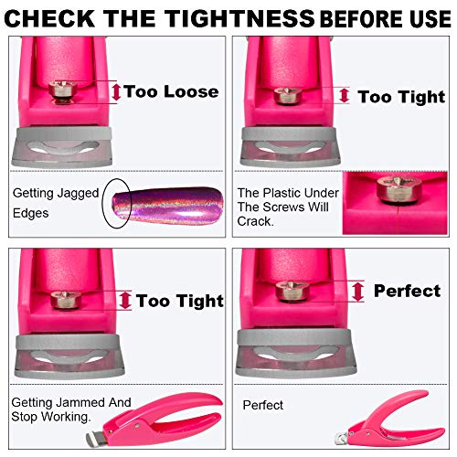 Pink Adjustable Artificial Acrylic Fake Nail False Nail Tip Clipper Cutter Trimmer Manicure Pedicure Sharp Blade Clip Tool For Salon Home Nail Art Beauty Design DIY - color: Pink