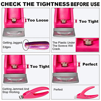 Pink Adjustable Artificial Acrylic Fake Nail False Nail Tip Clipper Cutter Trimmer Manicure Pedicure Sharp Blade Clip Tool For Salon Home Nail Art Beauty Design DIY - color: Pink