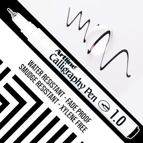 Artline EK-240W4 Calligraphy Pen - Assorted (Pack of 4), Black