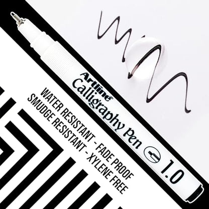 Artline EK-240W4 Calligraphy Pen - Assorted (Pack of 4), Black