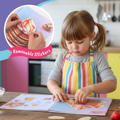 BSCOOL - Drawing, Coloring & Activity Book: Play and Bake with Stickers, Guides and Recipes. Dress Up Your Cake Design for Kids 5 and Up.Gift for Girls - color: Play and Bake Activity Book