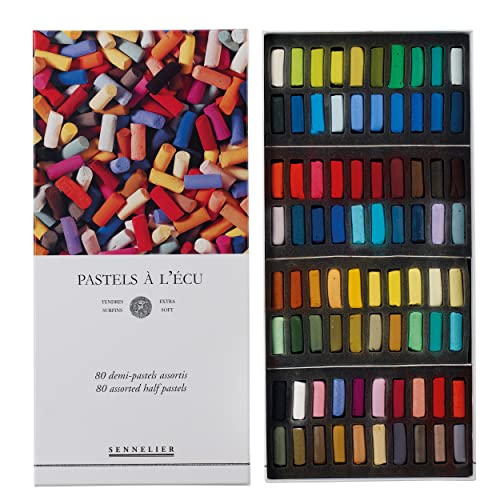 SENNELIER Extra-Soft French Half Pastel Professional Artist Box Set, 80-Colors - color: Multicolor, size: 80 Count (Pack of 1)