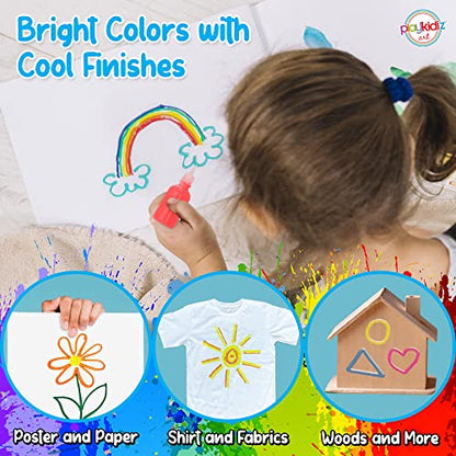 Puff Paint, 12 Pack 3-D Fabric Paint, Neon Colors, Permanent Non-toxic Paint Set for Kids, Ages 3+ - size: 12 Count (Pack of 1)