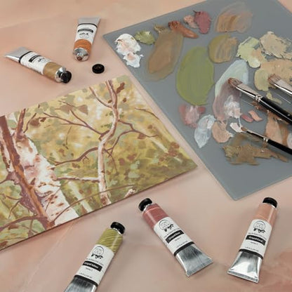 Tusc & Pine Artist Oil Paint - 40 ml Set of 10 - Warm and Cool Grayed- Non-Yellowing, Rich & Creamy Consistency, Maximum Pigment Load, Small Batch Milled Oil Paints Developed for Professional Artists - color: Warm and Cool Grayed, size: 13.5 Fl Oz (Pack o