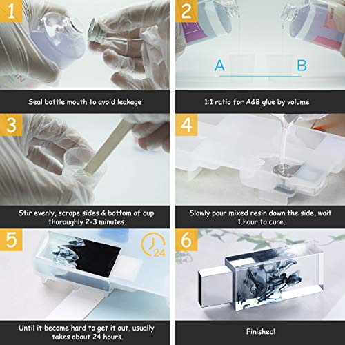 Epoxy Resin, Demorex Resin Kit Crystal Clear-Not Yellowing and No Bubble Self Leveling Easy Mix 1:1 Casting & Coating for DIY Jewelry Making, Art Crafts, Wood & Resin Molds (32oz) - size: 32OZ