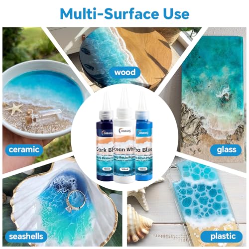 Sea Blue Epoxy Resin Pigment 100ml/3.4 fl.oz, High Concentration Liquid Colorant for Resin Art, Ideal for Creating Waves, Cells, and Unique Ocean DIY Crafts - color: Sea Blue