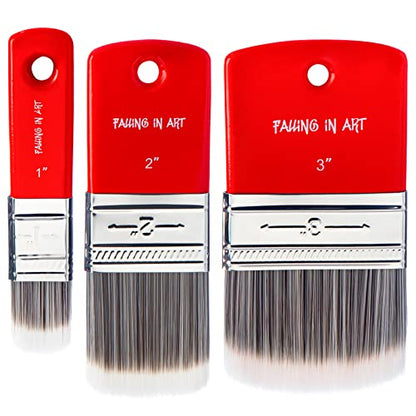 Falling in Art 3PCS Filbert Paddle Paint Brush Set, Scale Brush for Oil and Acrylic Paints(1 Inch,2 Inch,3Inch) - color: Filbert, size: 1''&2''&3''
