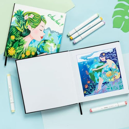 Ohuhu Marker Sketchbook + Double Sided Bleedproof Marker Sketchbook