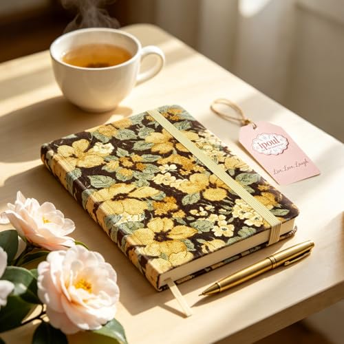 A5 Sketchbook, Cute Notebook, Drawing Journal, Blank Pages, Sketch Journal, Unlined Paper, for Art Drawing, Plain, Gifts for Women, Camellia Flower, Brown - color: Camellia Brown, style: Plain