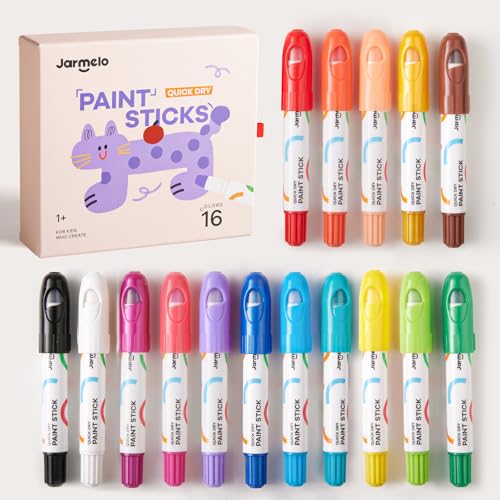 Tempera Paint Sticks, 16 Colors Jumbo Paint Sticks for Kids, Washable, Quick Drying, Non-Toxic, Toddler Art Supplies for Paper Stone Wood Canvas, Easter Gifts for Kids - style: 16 Colors