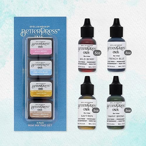 Spellbinders BetterPress Letterpress Ink Pad & Reinkers Bundle (Nature) - color: Nature