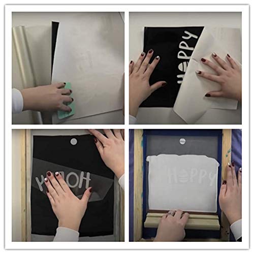 Goaup Vinyl Screen Printing Kit, Include Screen Printing Frame, 10 Pcs Adhesive Vinyl Sheets, 2 Pcs Transfer Tape for Vinyl and Other Accressories