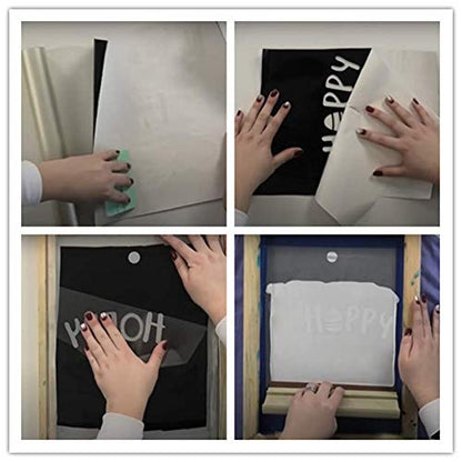 Goaup Vinyl Screen Printing Kit, Include Screen Printing Frame, 10 Pcs Adhesive Vinyl Sheets, 2 Pcs Transfer Tape for Vinyl and Other Accressories