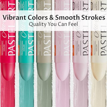 6 Pack Jumbo Oil Pastels Set (14 x 84 mm), Soft Oil Pastels with Vibrant Colors, Great Blending and Layering, Pastel Crayons for Professional Artists and Hobbyists, Pink Cake - color: Pink Cake
