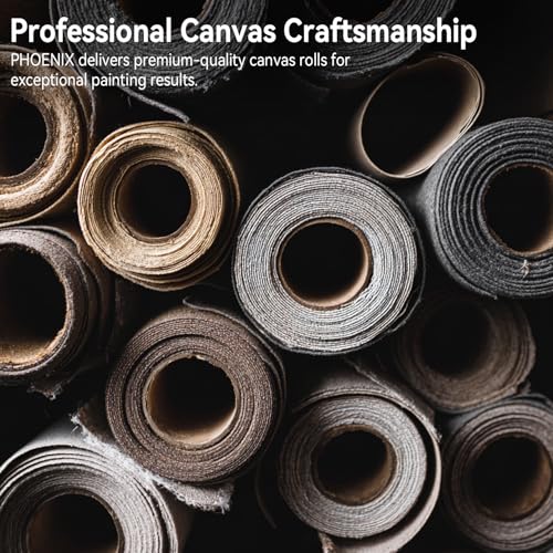 PHOENIX Professional Canvas Roll 72 Inch x 6 Yard (18 Feet) | 15 Oz. Heavyweight Primed Cotton, for Oil & Acrylic Painting, Ready-to-Use Unstretched Artist Canvas - size: 72 inch x 6 yard, style: 15 oz.