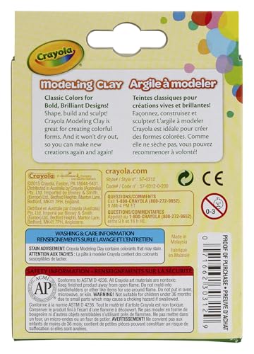 Crayola Modeling Clay, 3/5 Ounce Packs, Assorted Classic Colors, Set of 8