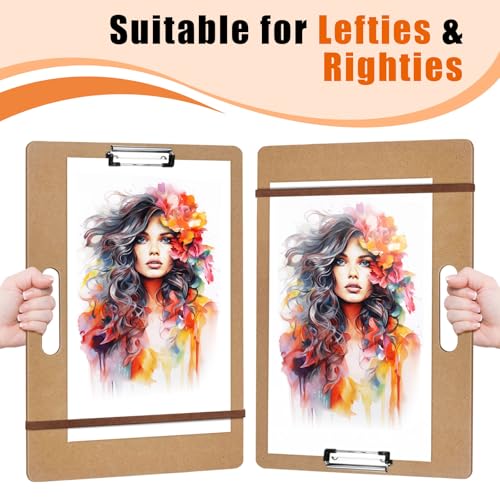 tutata 13 x 17 Drawing Board, Sketch Board with Handle, Portable Art Clipboard for Drafting, Fit in Artist Tote